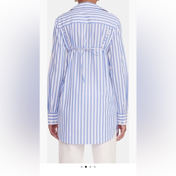 NWT Staud alita stripe triangle top and button up tunic shirt set - Picture 5 of 10